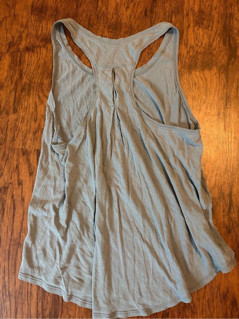 lululemon athletica Light Gray/Blue Racerback Tank with Pleat